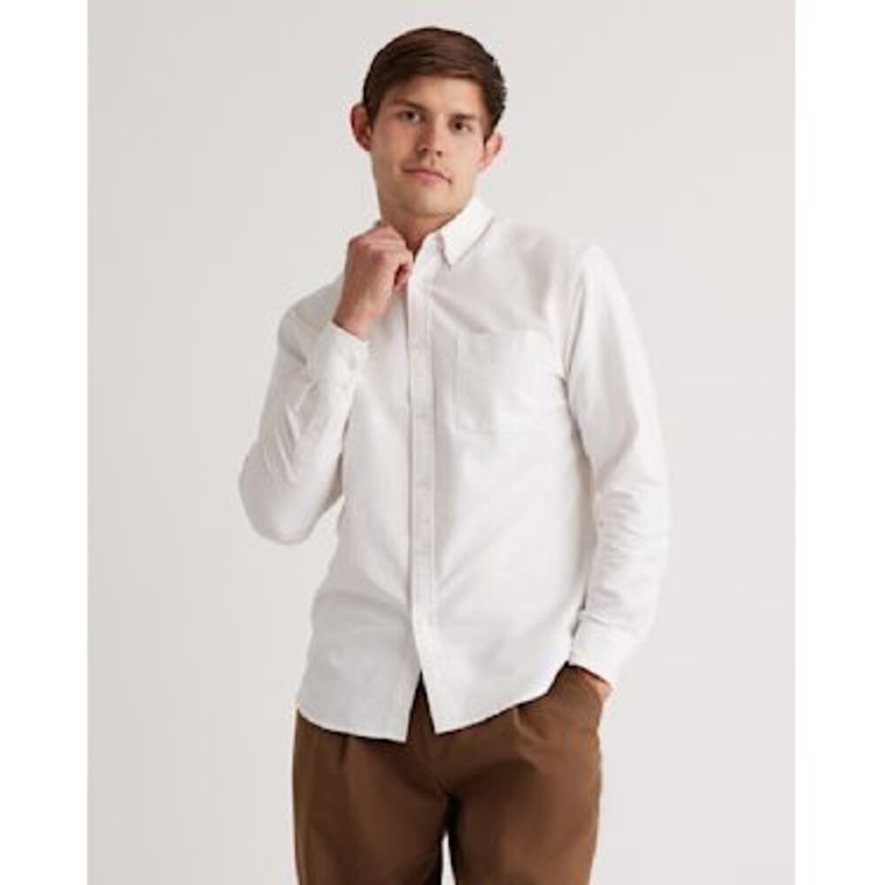 Quince Men's Organic CottonClassic White Button Down  Shirt 035